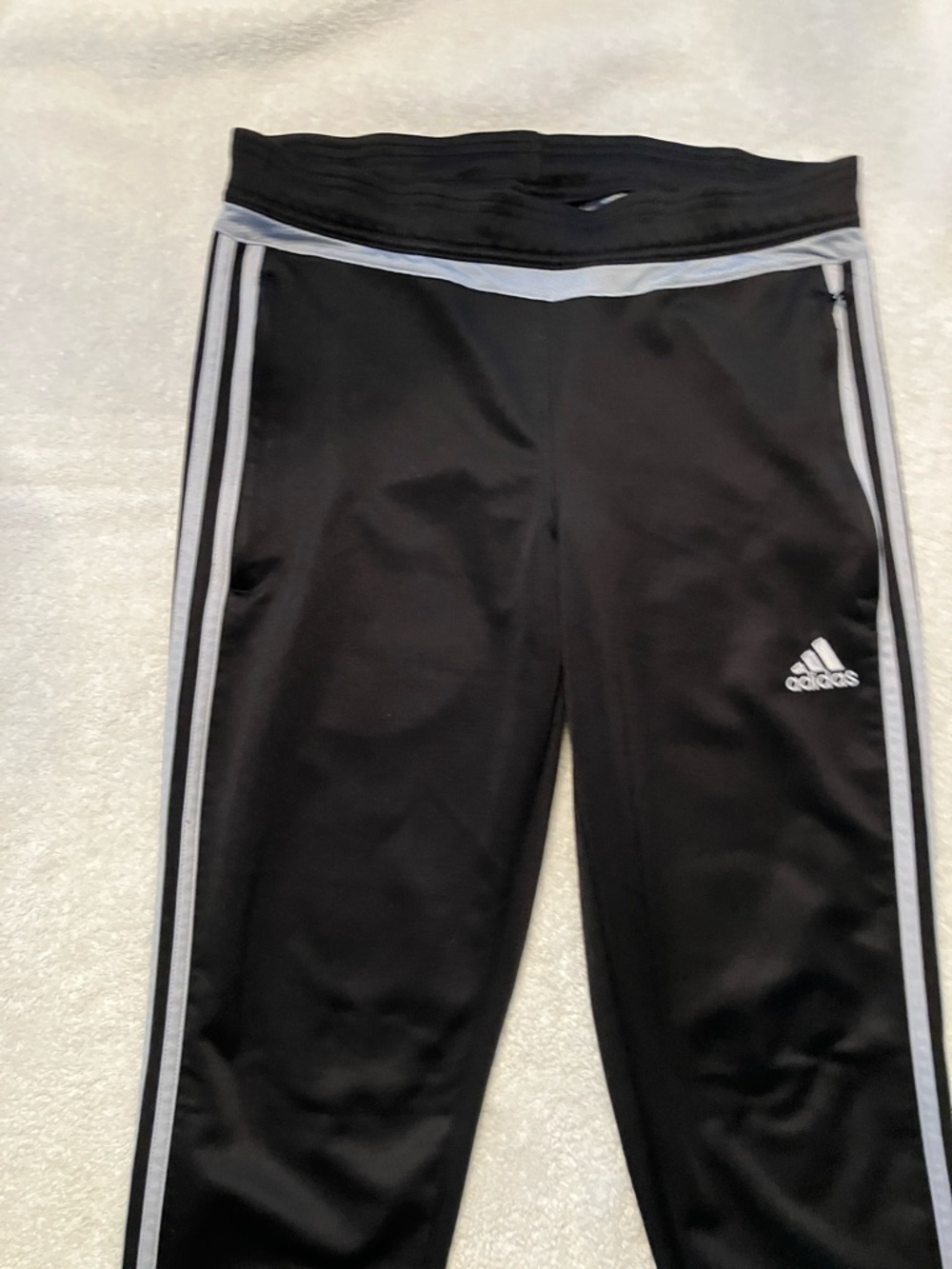 adidas Black Track Pants with zip up ankles